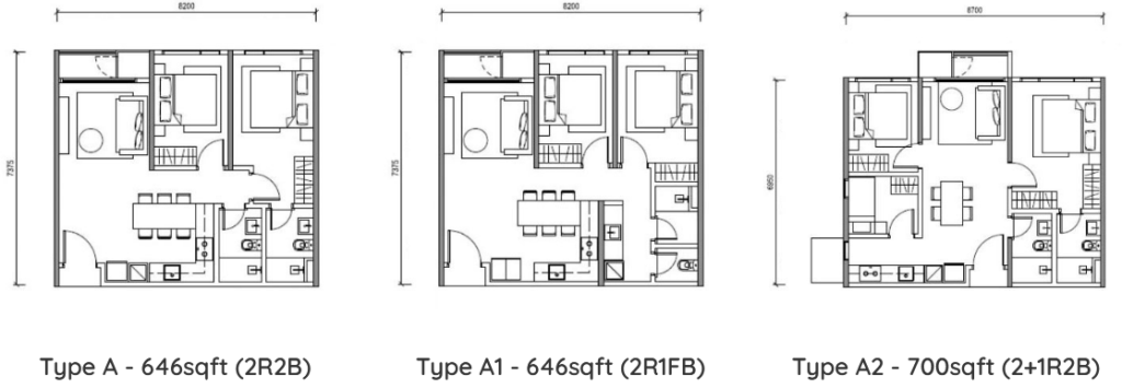 2 bedrooms