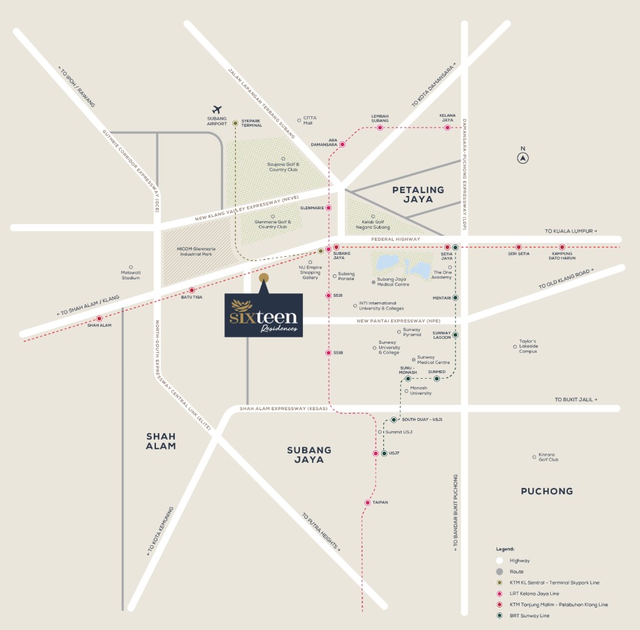 Sixteen Residences is located at Jalan SS16/1, SS16 Subang Jaya, Selangor.